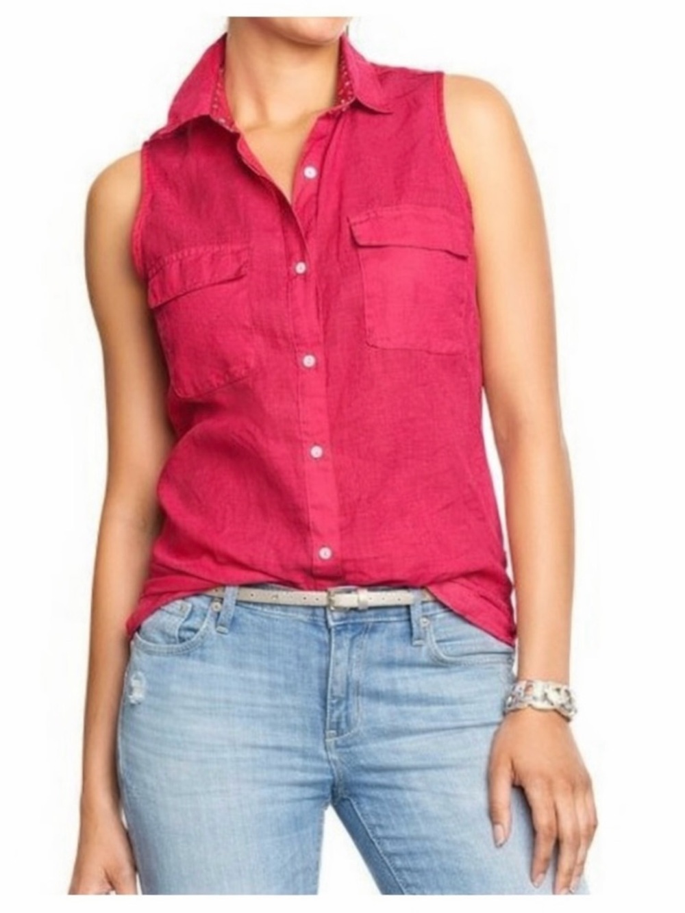 Old Navy Sleeveless Button-Down Blouse Size L